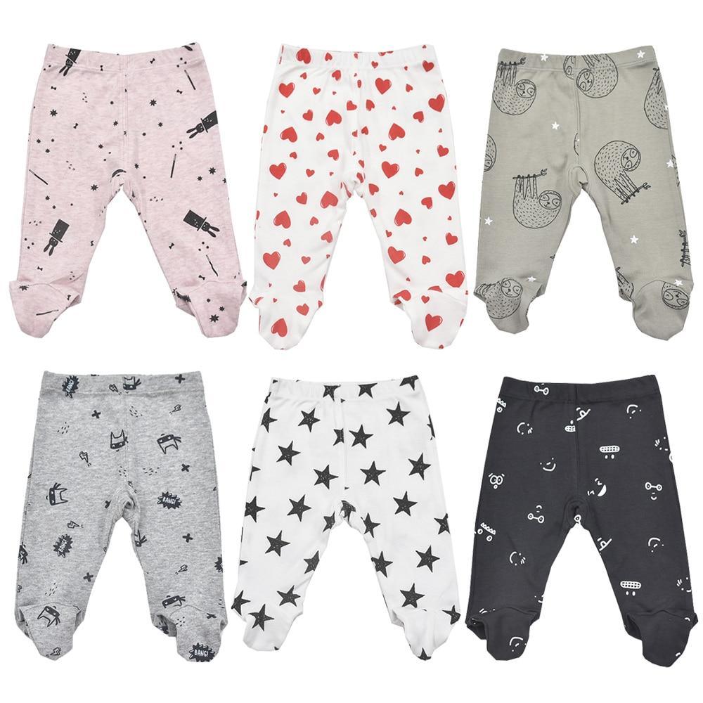 Pantalon Bébé 0-18 Mois Coton Mignon Imprimé Printemps Automne Unisexe Décontracté avec pieds Pantalon Bébé Garçons Pantalon Bébé Fille Nouveau-né