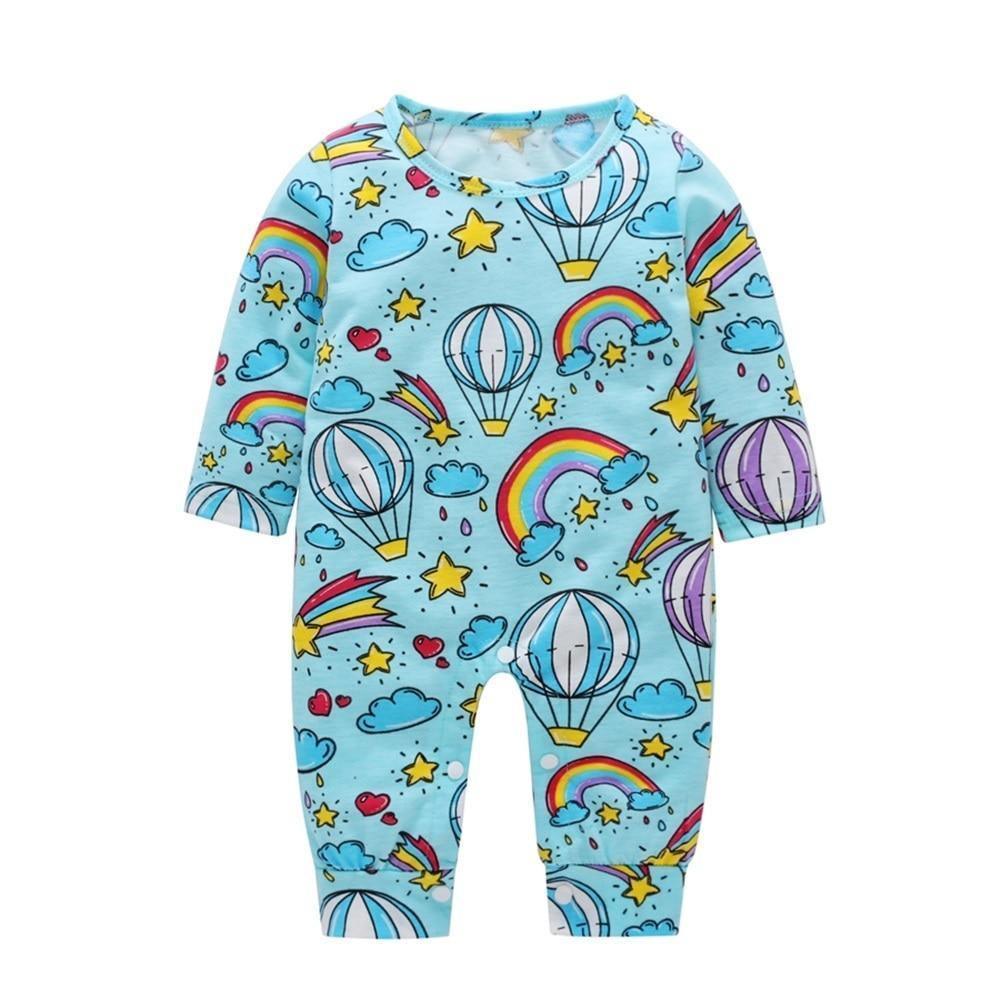 Combinaisons grenouillères pour bébés garçons et filles, imprimé animal mignon, manches longues, hiver, coton, pour enfants, tenue de jeu, vêtements