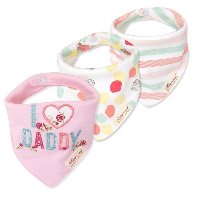 Bavettes bandanas pour bébé Moder, lot de 3 en coton, motifs triangulaires variés pour bébés garçons et filles