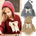 Manteau Bébé Fille, Cape, Manche Longue, Pull, Nœud, Veste, Vêtements d'Extérieur, Manteau de Luxe Pour Filles
