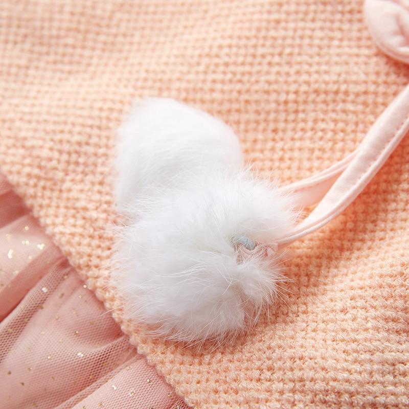 Bébé Fille   Mignonne Robe avec Boule Fluffy Design Unique Cadeau Parfait pour Petites Filles