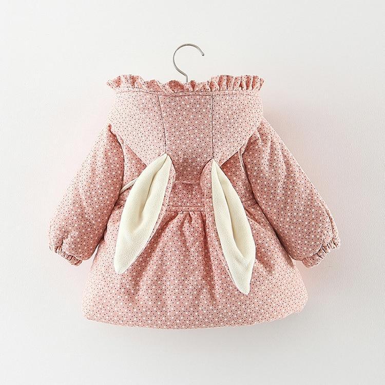 Vêtements de Bébé Fille Nouveau-né Veste Rembourrée en Coton à Capuche Florale pour Filles