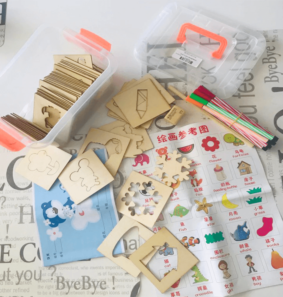 100 Pièces Bébé Jouets Dessin Jouets Planche à Colorier Enfants Créatifs Gribouillis Éveil Éducatif Jouet Garçon Fille Apprendre Outils de Dessin