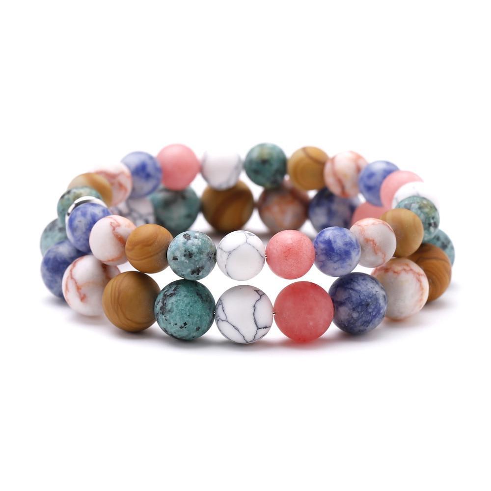 Bracelet Système Solaire Galaxie Univers Neuf Planètes Pierres Naturelles Étoiles Terre Lune Pour Femmes Hommes Bijoux De Mode