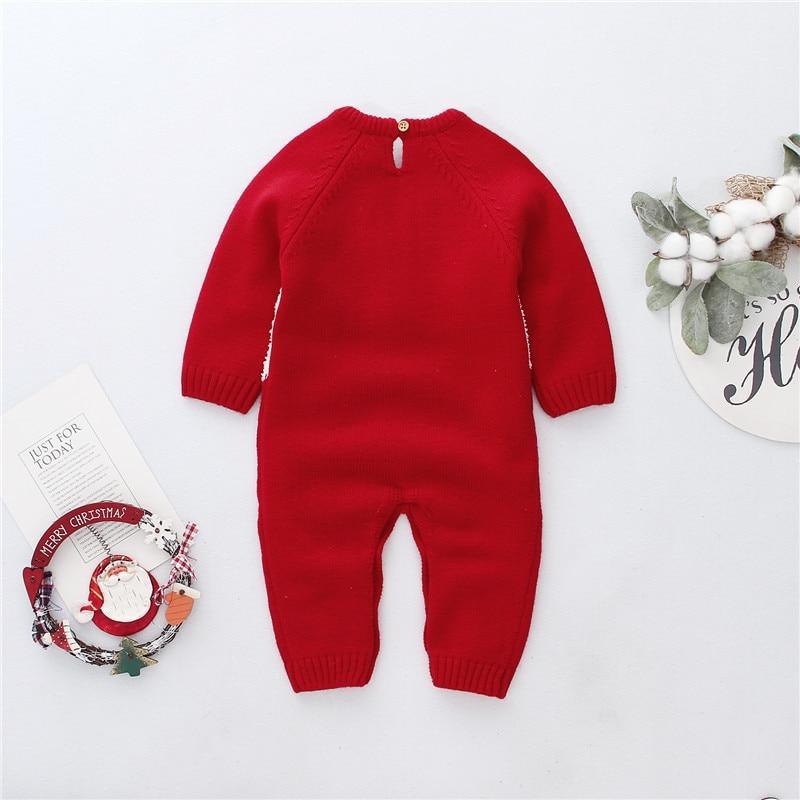 Combinaison de Noël à manches longues pour bébé garçon et fille de 0 à 24 mois - Motif Père Noël rouge