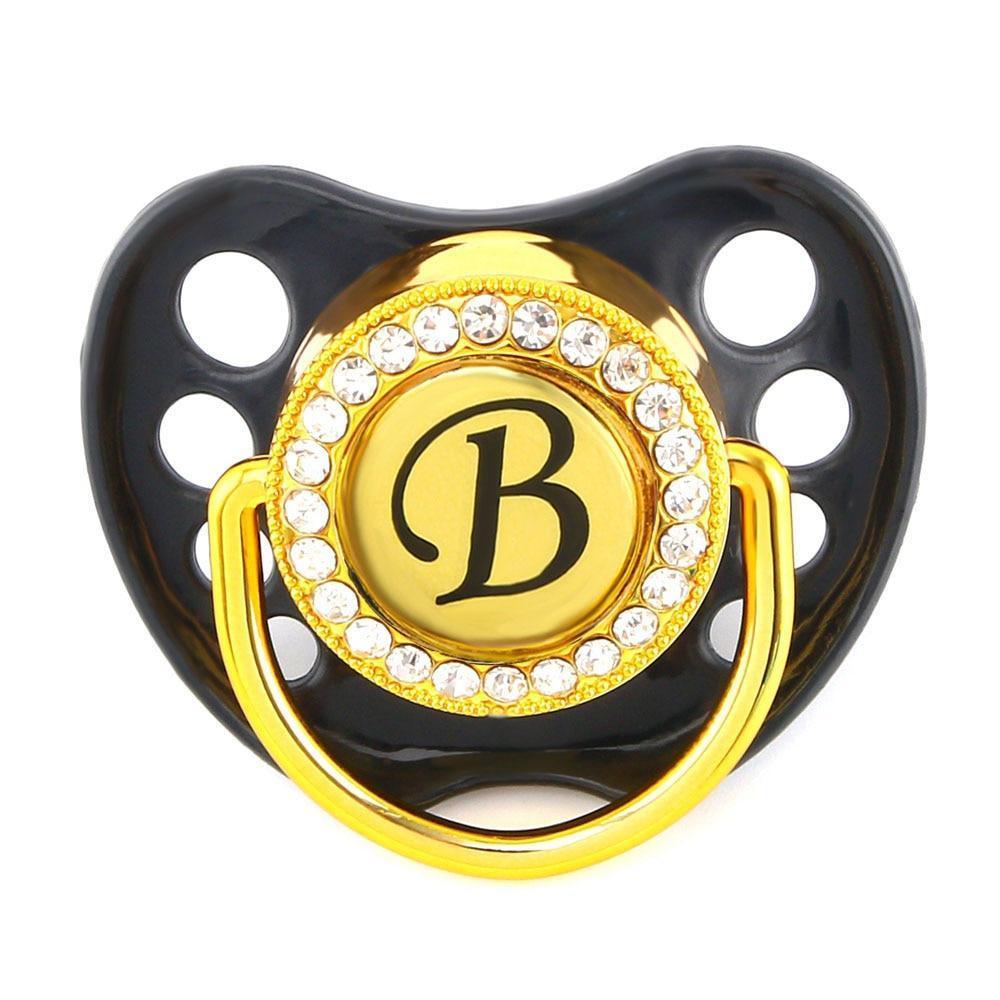 Lettres Initiales Prénom Bébé Sucette Mamelon en Silicone pour Nouveau-né Enfants Attache Sucette Bébé Excellent Cadeau pour Bébés