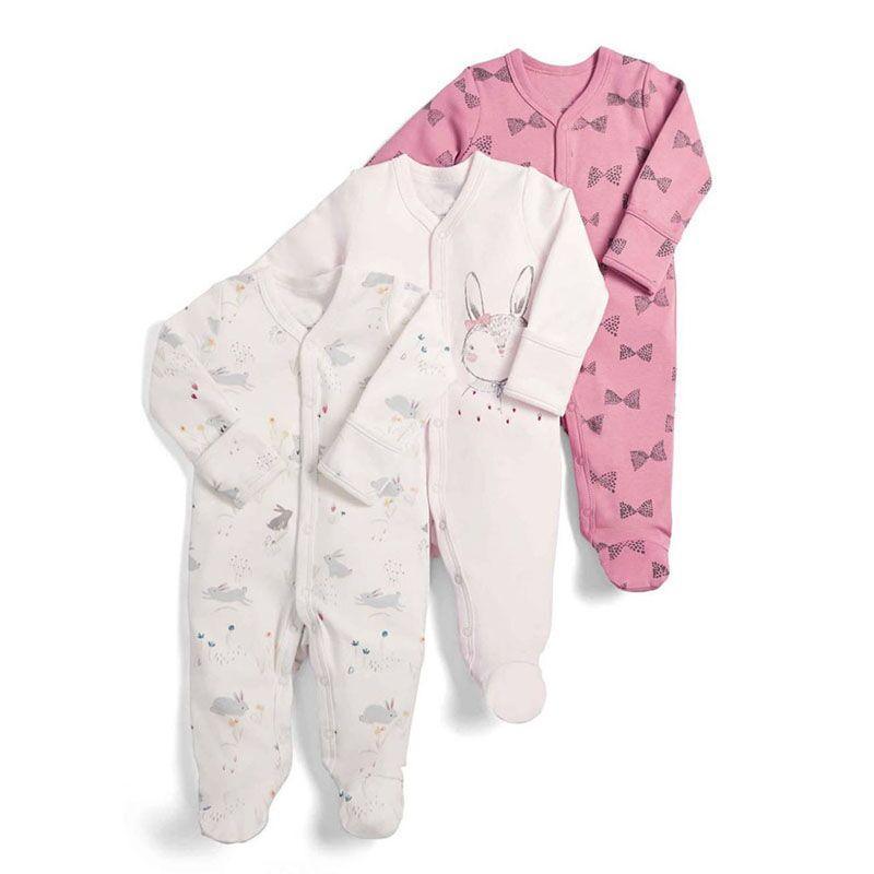 Lot de 3 grenouillères unisexes à manches longues pour bébé, pyjamas de dessin animé pour bébés de 0 à 12 mois