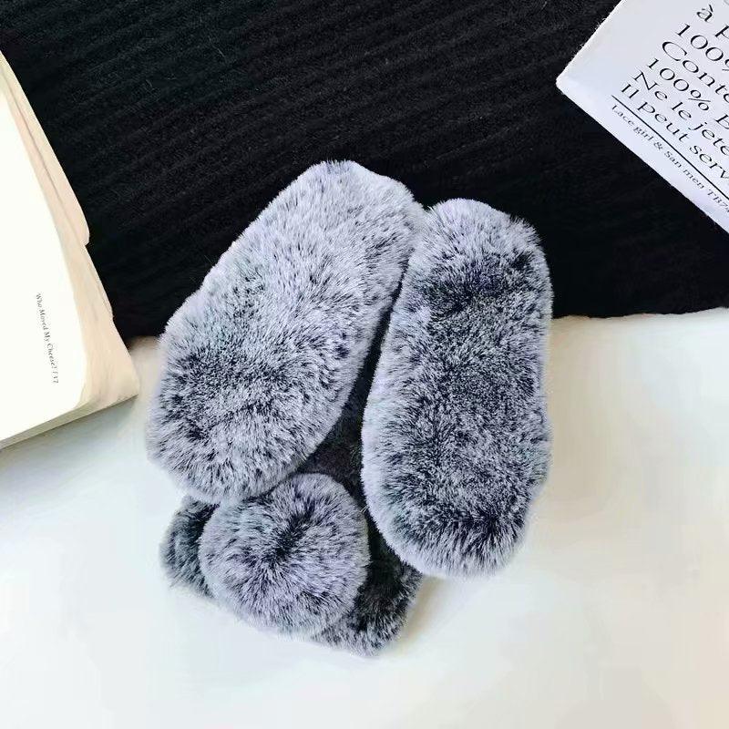 Coque de téléphone souple et légère en forme de lapin mignon et poilu, pour iPhone 12 mini 11 Pro Max, XS MAX XR, Cadeaux pour filles