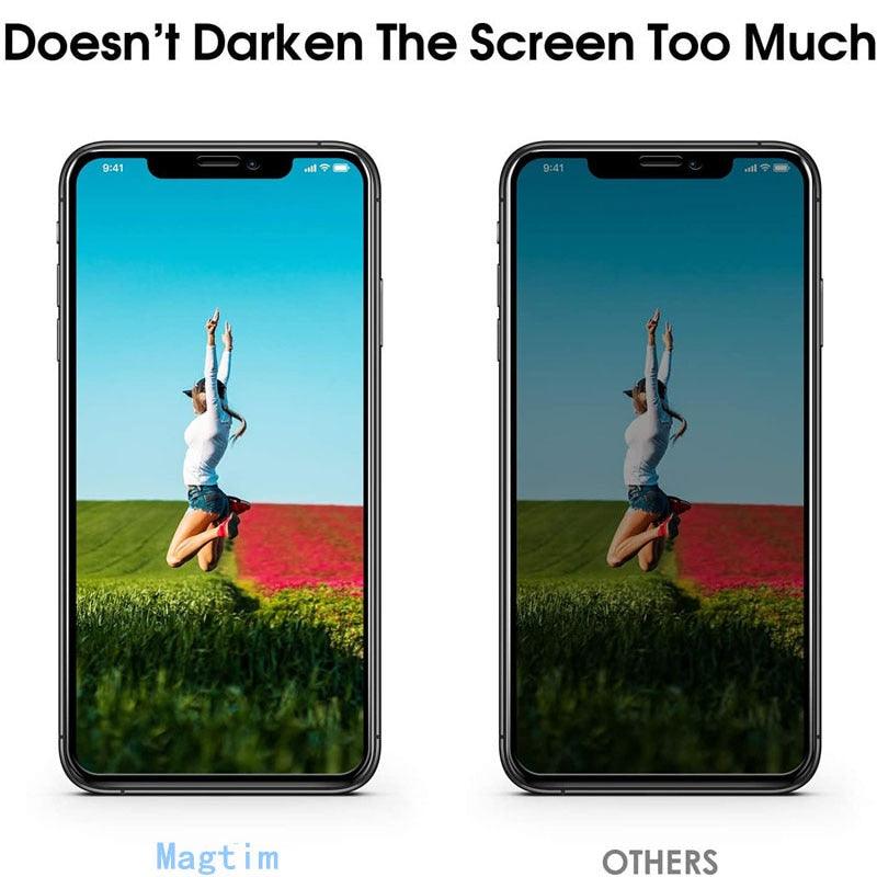 3 protections d'écran en verre trempé anti-espion pleine couverture bord noir pour iPhone 14 13 12 11 Pro MAX X XS Max XR 7 8 Plus Verre trempé colle complète bord à bord anti-rayures pour iPhone