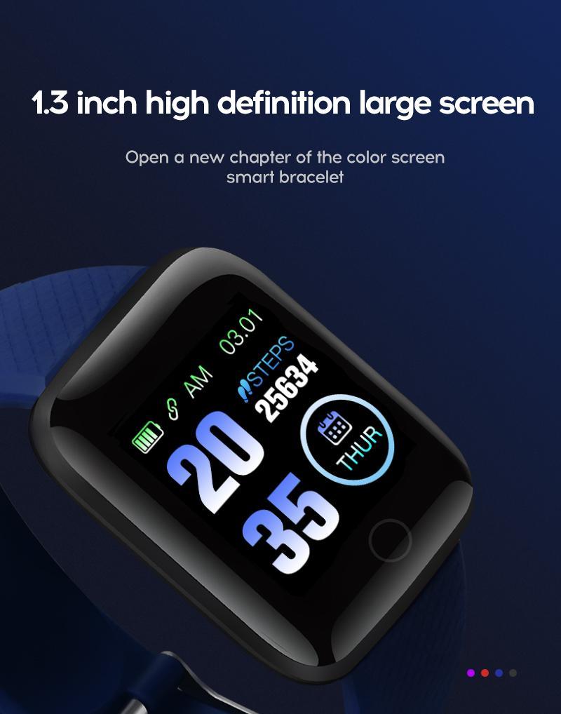 Montres intelligentes Stevvex D13 116 Plus avec moniteur de fréquence cardiaque, bracelets de sport étanches pour systèmes Android