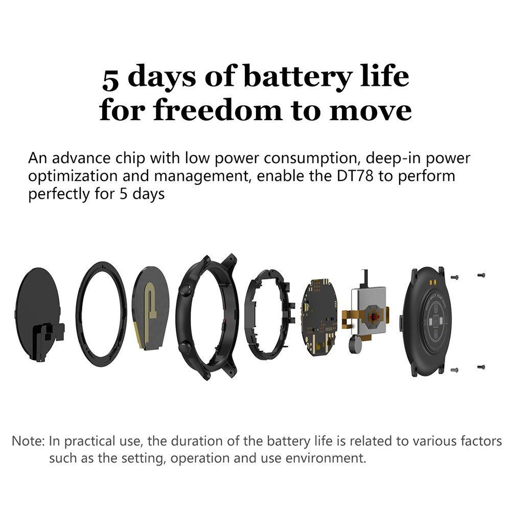 Montre connectée ronde moderne à écran tactile pour hommes, style business de luxe, avec protection étanche IP68 et moniteur de fréquence cardiaque et de tension artérielle, autonomie de 5 jours