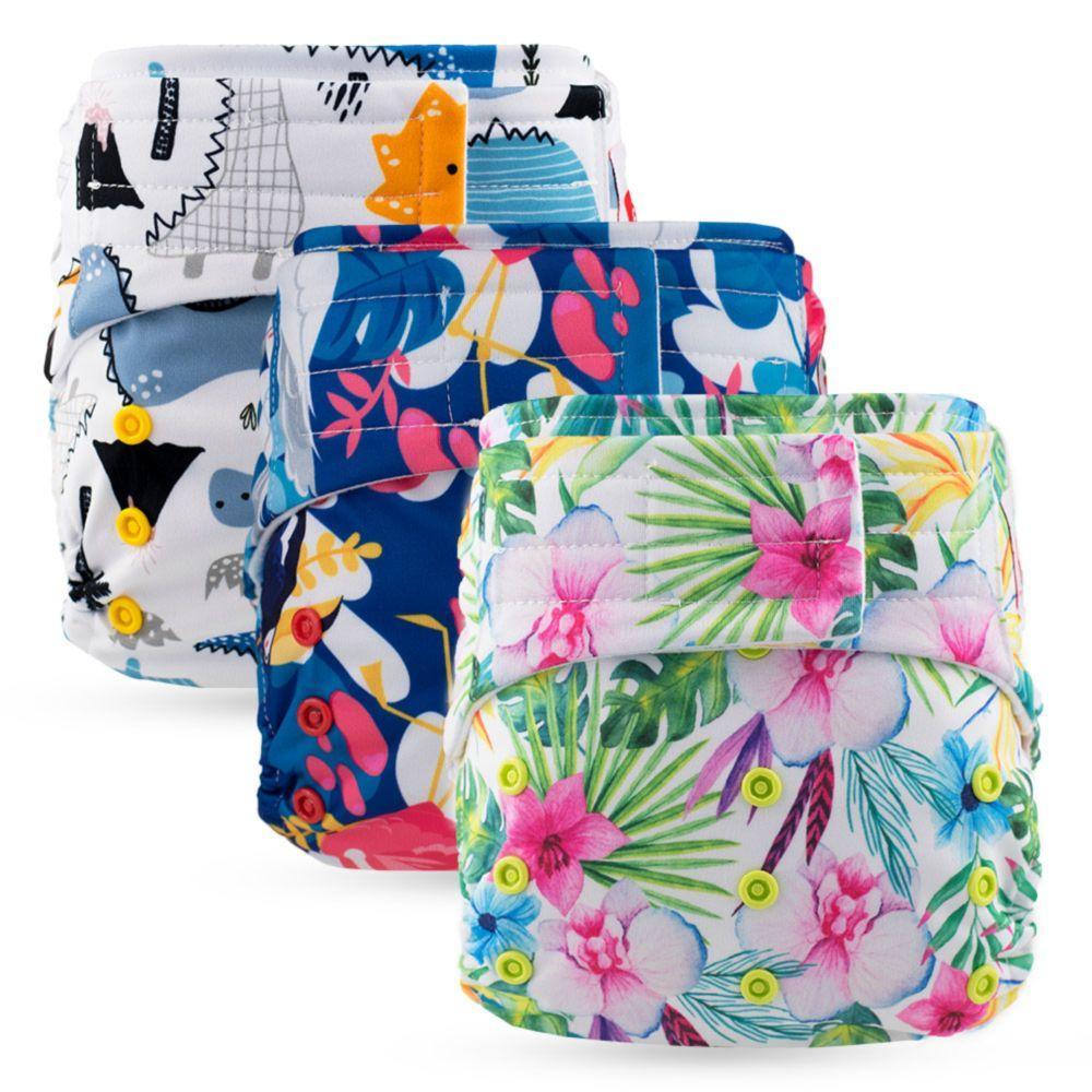 Couche Culotte à Scratch - Intérieur en Tissu Imperméable Lavable Réutilisable pour Bébés et Enfants