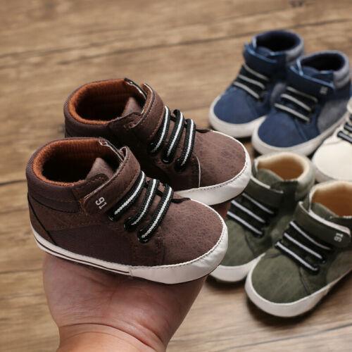 Chaussures à semelle souple pour nouveau-nés (0-18 mois), bottines à lacets pour garçons, baskets, cadeau idéal pour bébé
