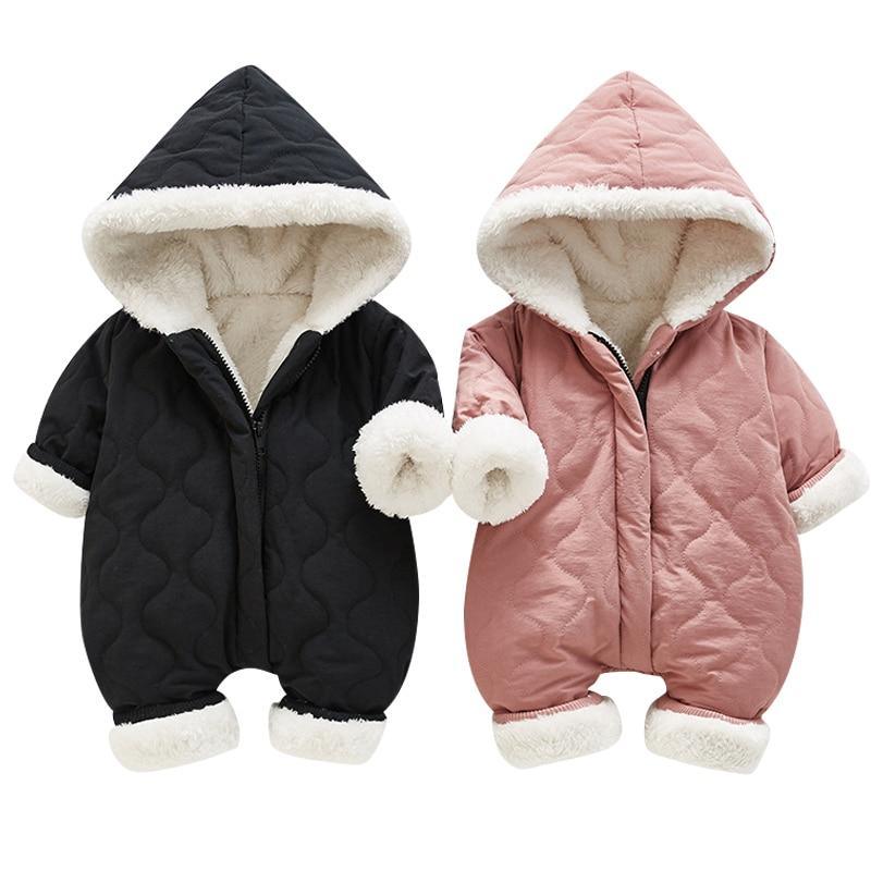 Combinaison-veste moderne et élégante en peluche épaisse de coton pour bébé garçon et fille