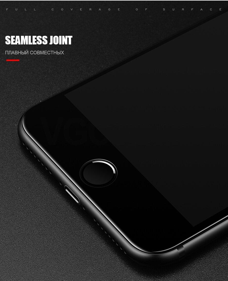 Verre Trempé 9D Couverture Complète Pour iPhone 8 7 6 6S Plus 5 5S SE 2020 Protection d'Écran Pour iPhone 11 Pro XS Max X XR Film Protecteur Verre Trempé Protection d'Écran avec Bord Incurvé Protecteur d'Écran