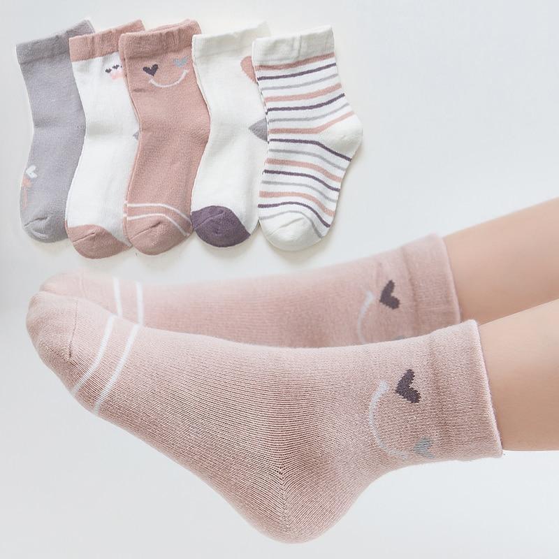 5 paires de chaussettes décontractées en coton à mailles mignonnes pour nouveau-nés, garçons et filles, durables et confortables
