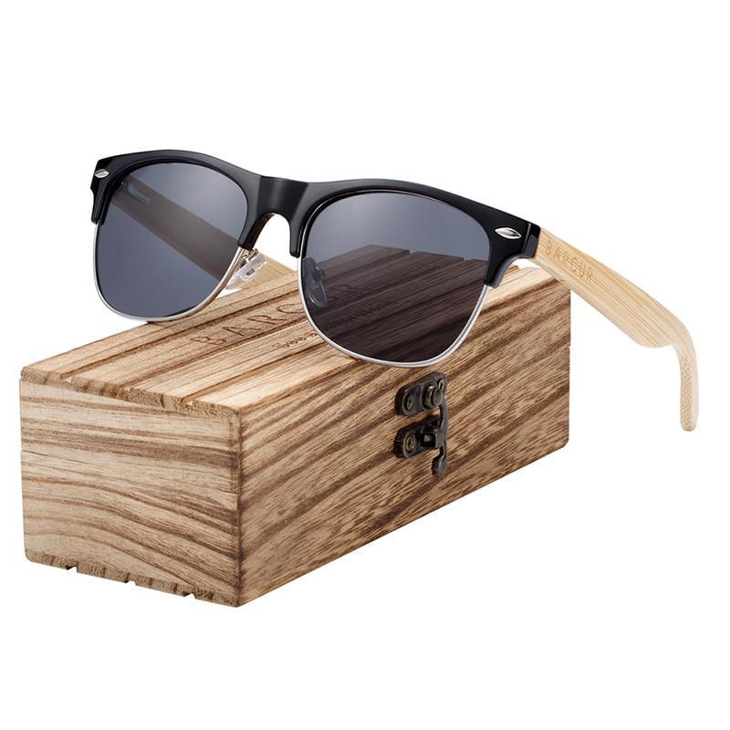 Lunettes de soleil en bambou faites à la main de luxe polarisées modernes et rétro en bois pour hommes et femmes avec protection UV400