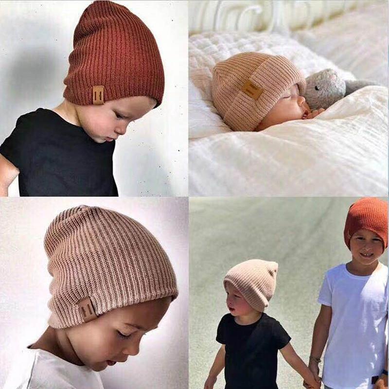 Bonnet d'hiver moderne doux et chaud en tricot élastique pour enfants filles et garçons, casquette décontractée et chaude pour enfants