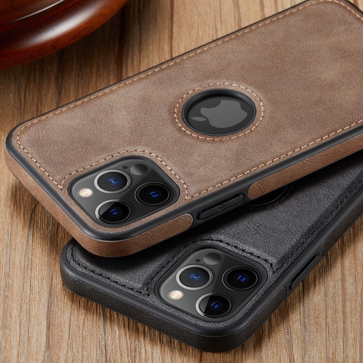 Coque de téléphone en cuir PU de luxe pour iPhone 14 Pro Max 13 Pro Max 11 12 Pro Max XR XS Max X 7 Plus, étui en cuir mince, coque arrière compatible avec iPhone 13 Pro, étui de téléphone mince en cuir classique, luxe élégant
