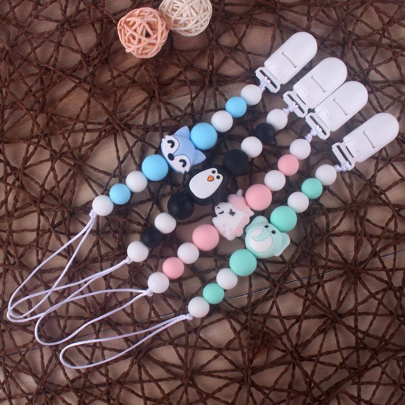 Attache-sucette pendentif animal fait main, porte-tétine pour bébé.