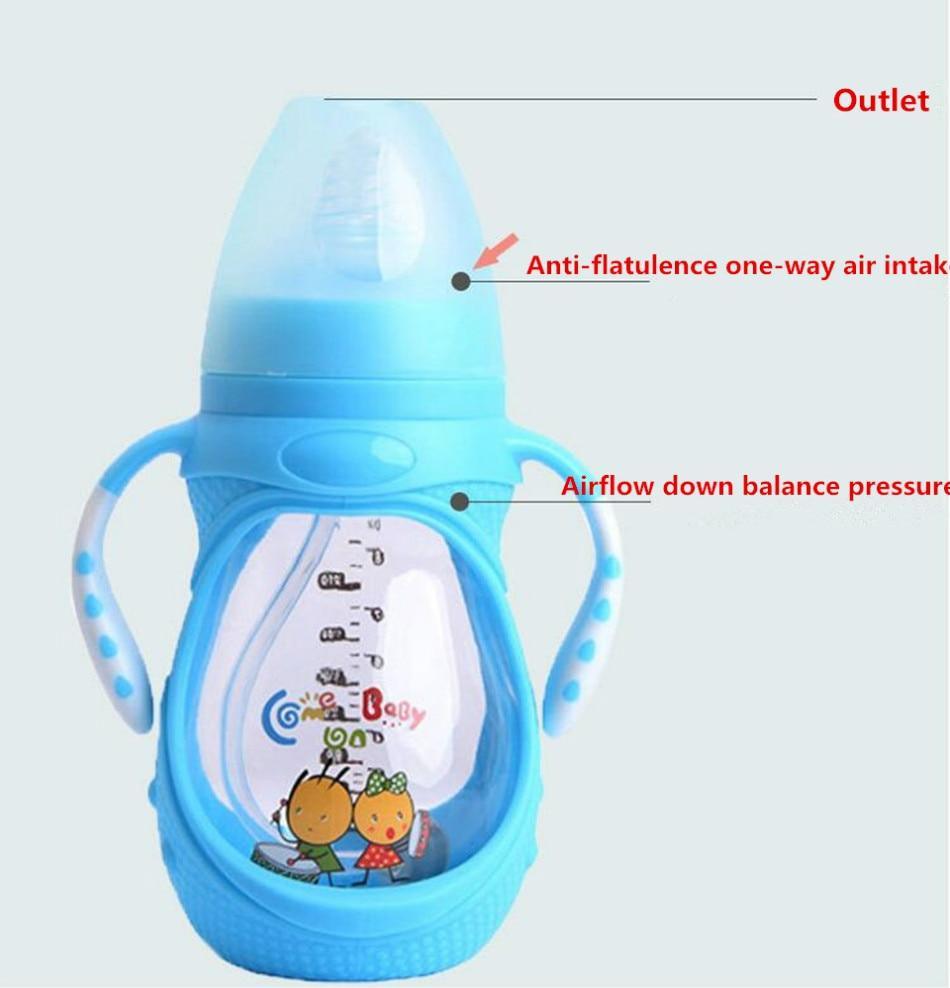 Biberon en verre avec tétine en silicone pour bébé