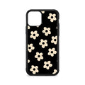 Coque de téléphone à fleurs noires pour iPhone 12 Mini 11 Pro Xs Max X Xr 6 7 8 Plus Se20, coque de protection en silicone et plastique rigide de haute qualité avec motif floral pour iPhone
