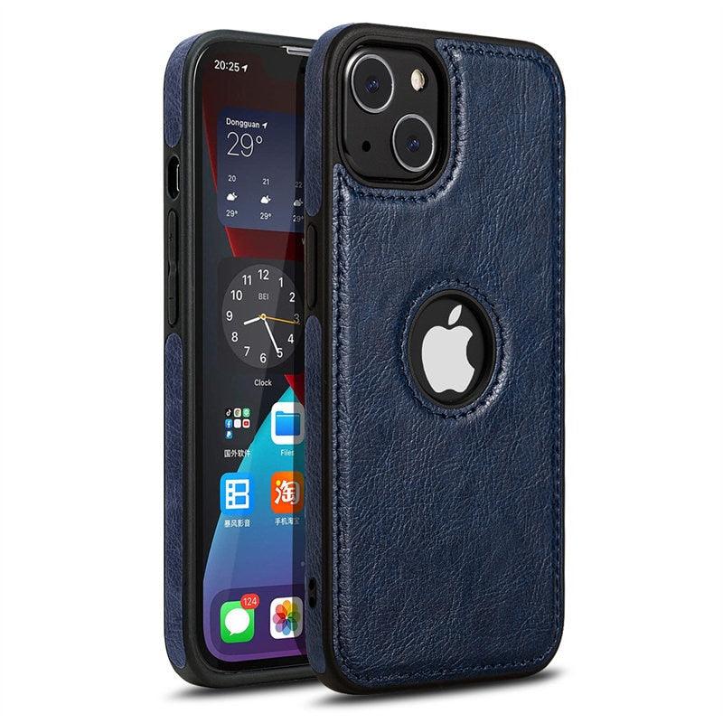 Coque de téléphone en cuir ultra-mince pour iPhone 13 Pro Max 12 Pro Max 14, housse de protection souple antichoc, étui arrière de protection antichoc pour appareil photo et écran en cuir PU pour iPhone