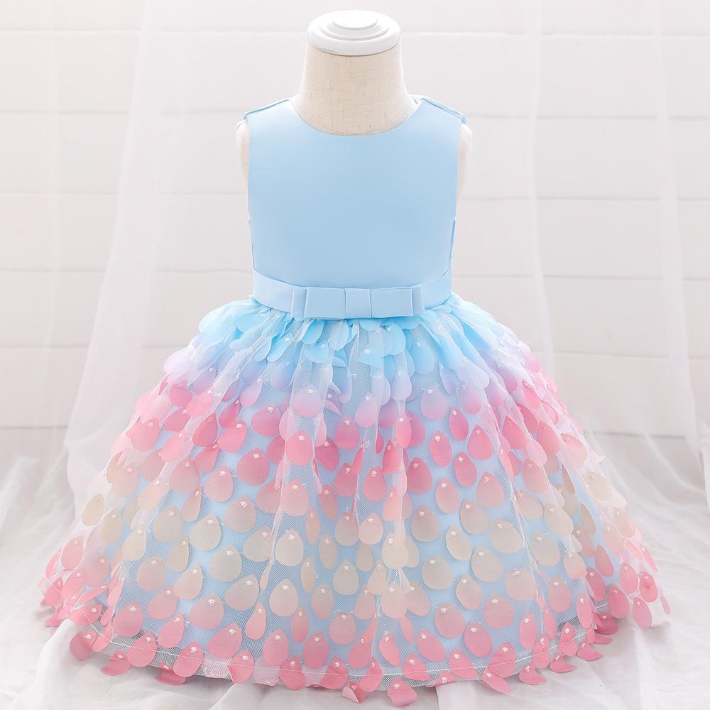 Vêtements de Noël pour bébés filles Robe de princesse en dentelle à paillettes colorées Robe de bal de mariage pour filles