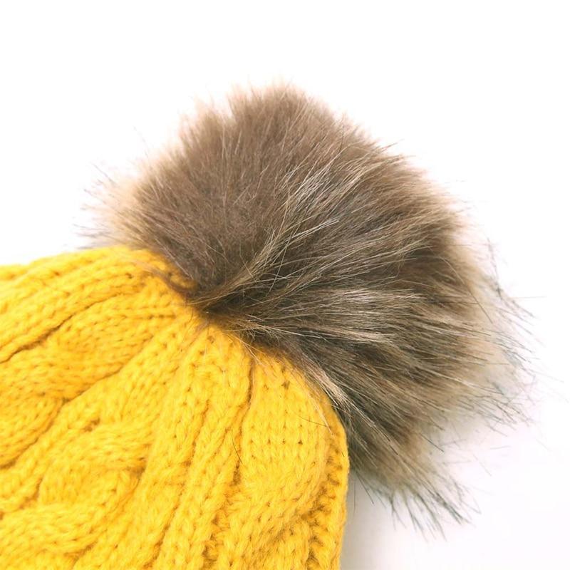 Bonnet bébé moderne chaud avec pompon - Chapeau pour enfants tricoté mignon pour filles, élégant pour l'hiver