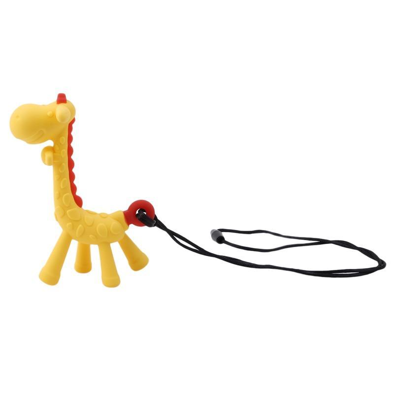 Jouet de dentition unique en silicone en forme de girafe de dessin animé pour bébé, nouveau jouet à suspendre pour l'éveil de bébé