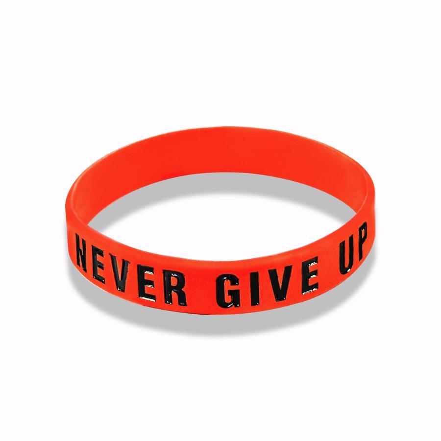 Nouvelle Tendance Motivation "La Route des Rêves" "N'abandonnez Jamais" Bracelet en Silicone Souple et Inspirant Bande Élastique Bracelet pour Femmes et Hommes au Design Unisexe