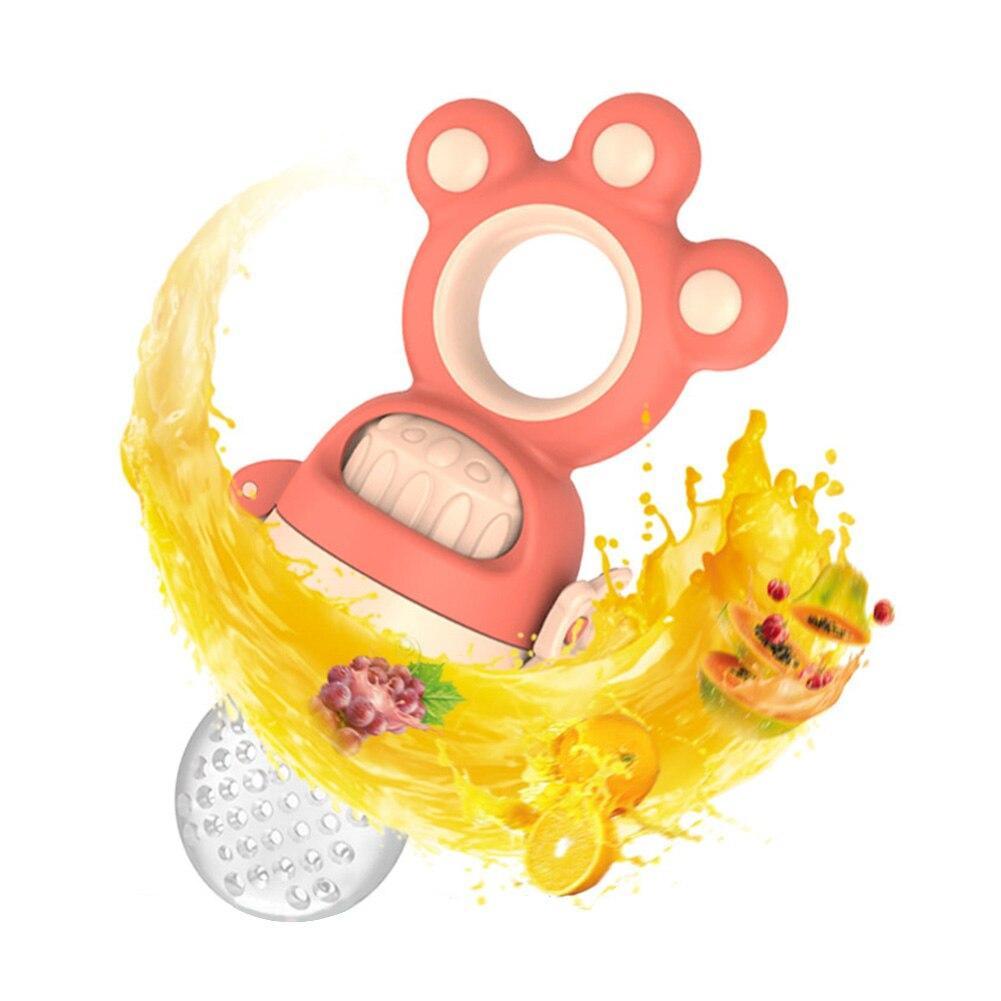 Tétine d'alimentation pour bébé avec joint rotatif moderne, antidérapante, sans BPA, sac à mordre pour aliments frais, jouet de dentition en silicone souple pour bébés et enfants