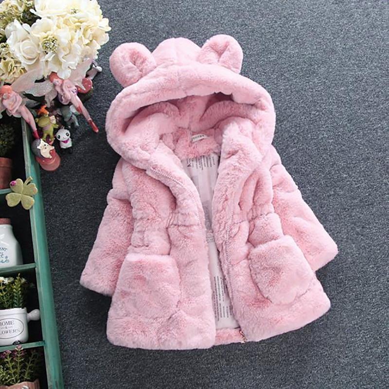 Bébé Fille Style Designer Moderne Veste à Capuche Mignonne Épaisse Chaude Douce Manteau pour Tout-Petits Pour Enfants