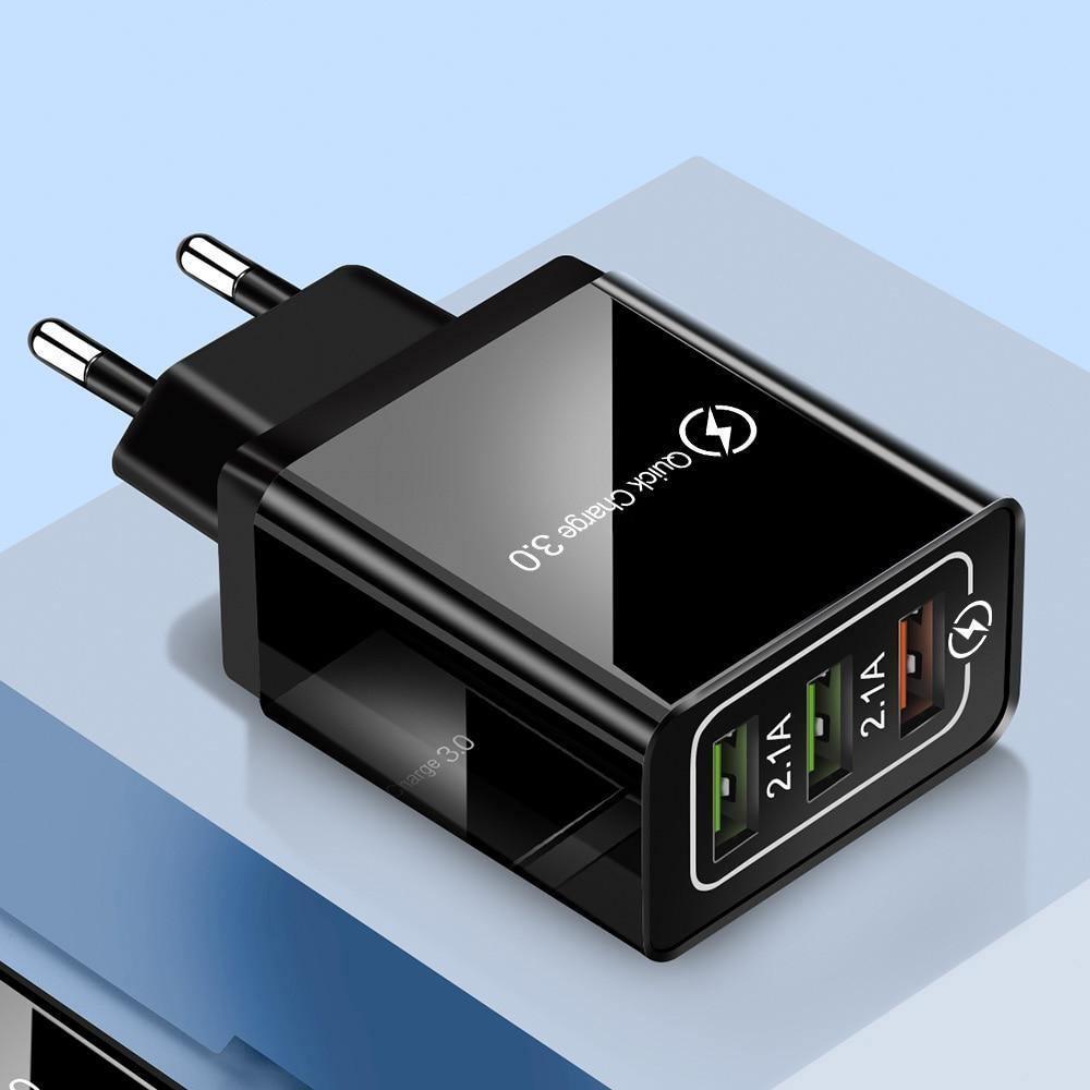Chargeur USB rapide et moderne, chargeur mural portable pour téléphone portable avec charge rapide 3.0 et grande puissance
