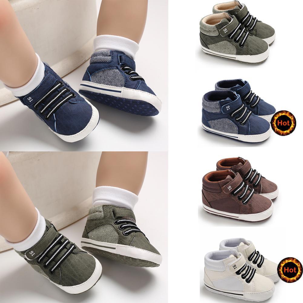 Chaussures à semelle souple pour nouveau-nés (0-18 mois), bottines à lacets pour garçons, baskets, cadeau idéal pour bébé
