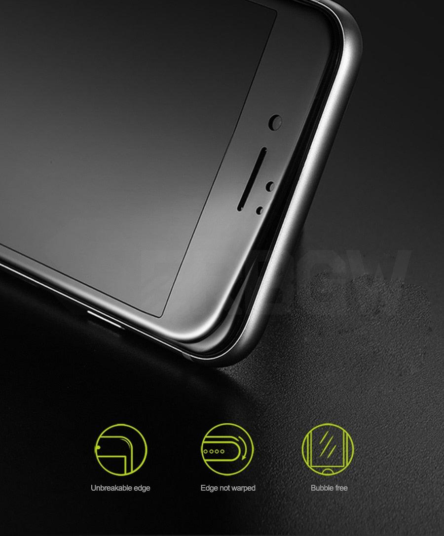 Verre trempé incurvé 9D à couverture complète pour iPhone 7 8 Plus avec bord souple, protection d'écran en verre trempé pour iPhone 7 8 6 6S Plus Film de protection d'écran en verre trempé