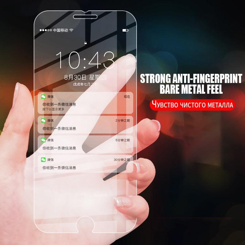 Verre de protection intégrale 9D pour iPhone 7 8 6 6S Plus Protection d'écran transparente pour iPhone 5 5C 5S SE 2020 Film en verre trempé Protection d'écran en verre trempé Protège des chocs et des rayures