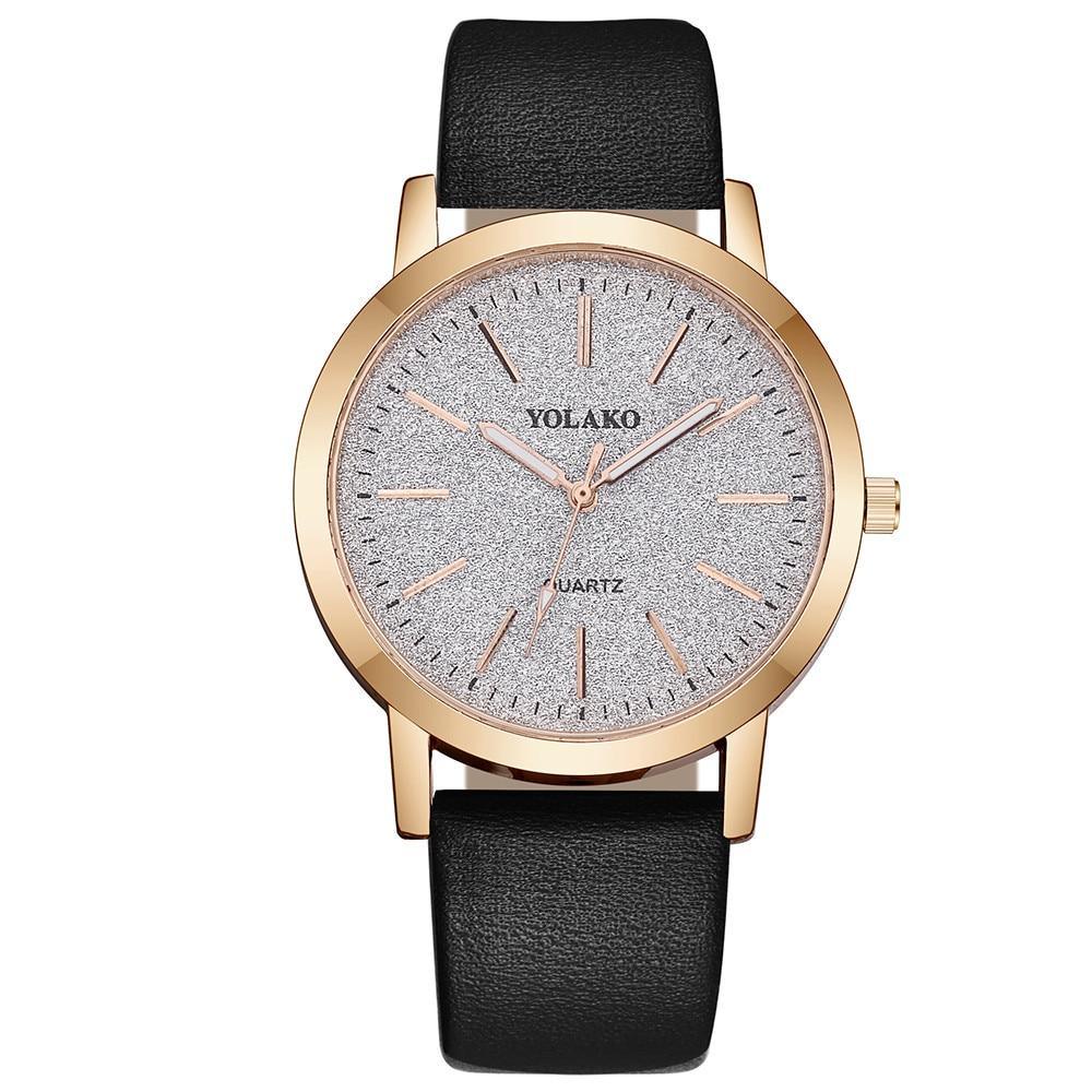 Montre Sky Watch pour femme, montre-bracelet décontractée à quartz avec bracelet en cuir, affichage analogique, montre de luxe pour femmes et jeunes filles