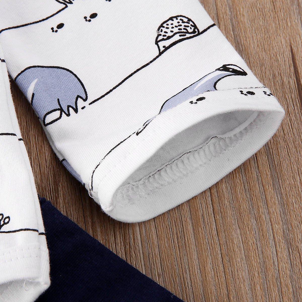 Tenues d'automne de luxe modernes pour bébés garçons et filles - Hauts, barboteuse et pantalon long imprimé renard