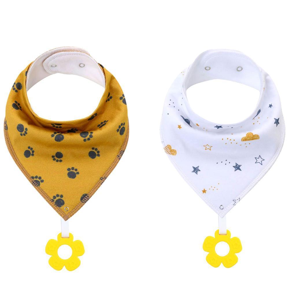 Bavoirs bandanas unisexes 100 % coton biologique super absorbants et doux pour bébé et jouets de dentition pour nouveau-né