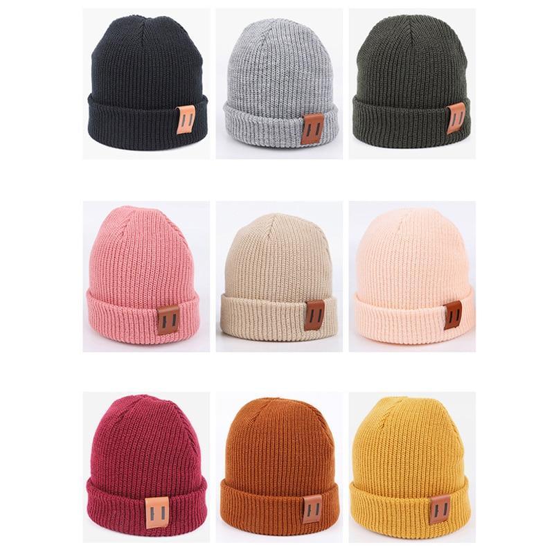 Bonnet d'hiver chaud pour bébé, tricoté pour enfants, bonnets pour filles et garçons, bonnet pour bébé et parent