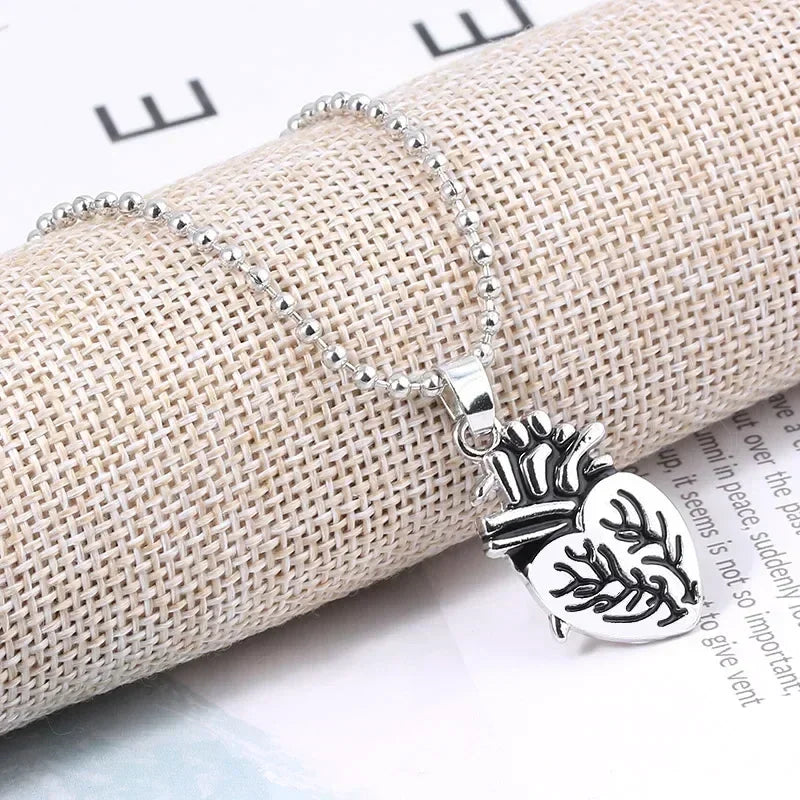 Paire de Colliers Pendentifs Cœur Anatomique en Acier Inoxydable pour Amoureux, Cadeau Saint-Valentin pour Couples et Femmes