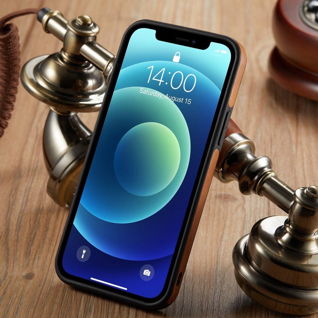Coque de téléphone en cuir PU de luxe pour iPhone 14 Pro Max 13 Pro Max 11 12 Pro Max XR XS Max X 7 Plus, étui en cuir mince, coque arrière compatible avec iPhone 13 Pro, étui de téléphone mince en cuir classique, luxe élégant