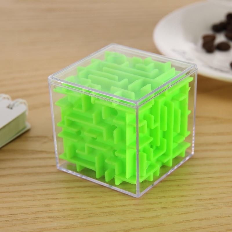 Labyrinthe 3D Magic Cube Transparent Six Faces Puzzle Cube de Vitesse Jeu de Bille Labyrinthe Jouets Éducatifs pour Enfants