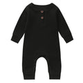 Vêtements bébé garçon et fille, une pièce en tricot uni à manches longues, barboteuse salopette au design classique