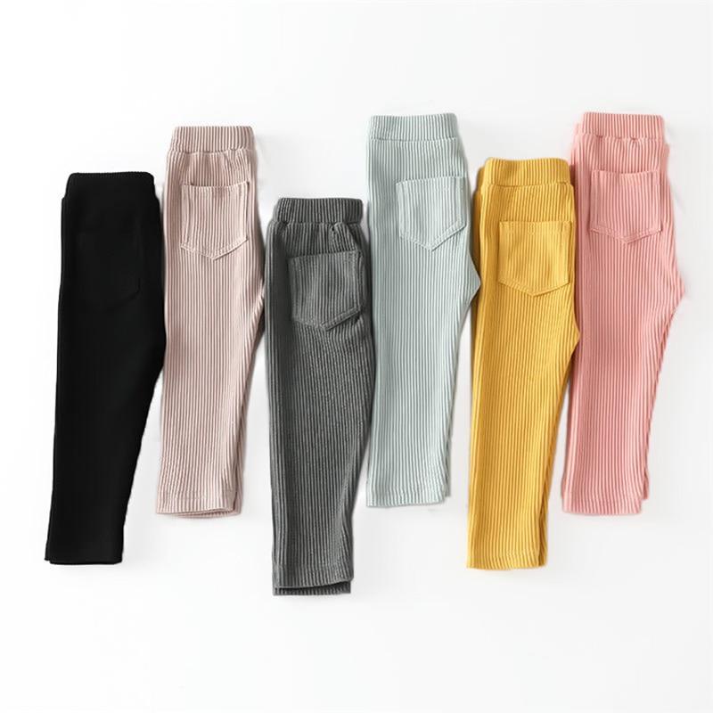 Leggings en coton pour bébé fille, pantalon pour enfants, printemps automne, mode unie, pantalon long pour enfants