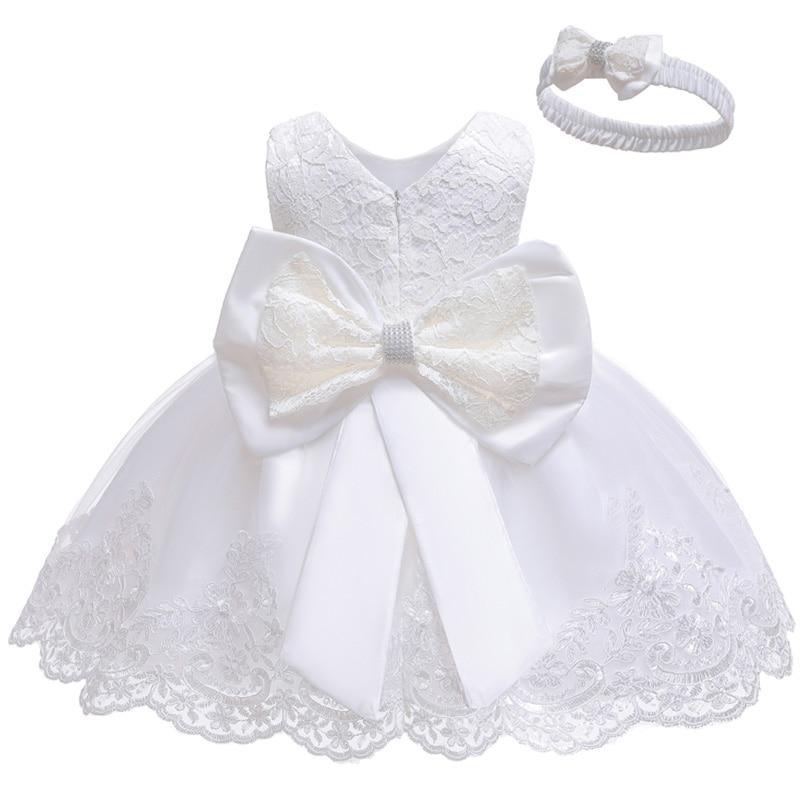Robe de Noël moderne de luxe pour bébé fille, avec nœud, pour le 1er anniversaire de bébé.