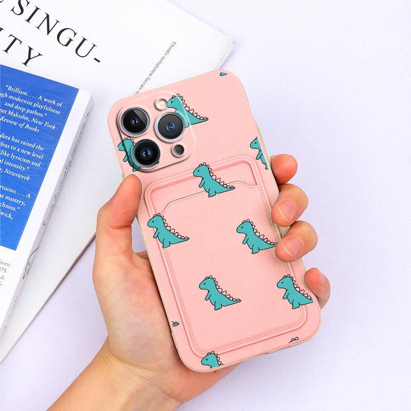 Magnifiques étuis en silicone souple anti-rayures pour iPhone 13 Pro Max. Étui portefeuille en silicone avec porte-cartes pour iPhone 13 Mini, 13ProMax, 13Pro. Étui iPhone avec porte-cartes, motif fleur et papillon.