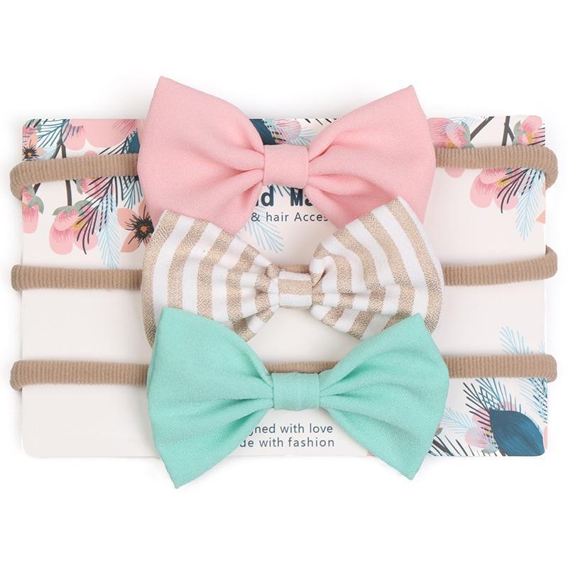 Bandeau Bébé Nœud Mignon pour Fille Bandeaux en Nylon Turban Bandeaux Nouveau-né Serre-têtes pour Enfants Accessoires Cheveux Bébé