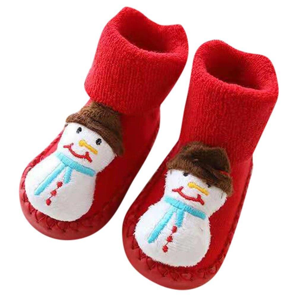 Chaussettes Bébé Noël Nouveau-né Pour Garçons/Filles Chaussettes de Sol de Noël Antidérapantes Chaussettes Premiers Pas Pour Bébé Enfants